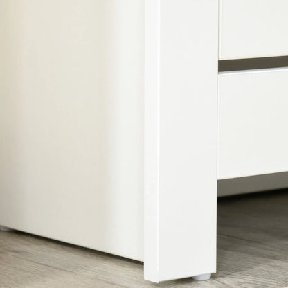 HOMCOM Modern Shoe Cabinet Entrance Shoe Rack for 12 Pairs of Shoes with Drop-Down Drawers and Adjustable Shelves Slim Shoe Storage for Hallway 72x26x80 cm White