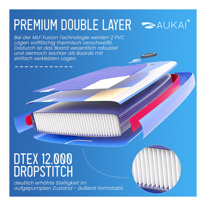 Stand Up Paddle Board "AUKAI Pro" with Kayak Seat Grey