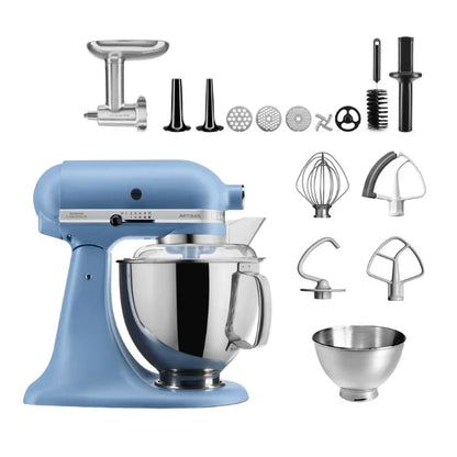 KitchenAid 4,8 L 5KSM175 Artisan Küchenmaschine Meatlover mit Ganzmetall-Fleischwolf und Spritzgebäckvorsatz