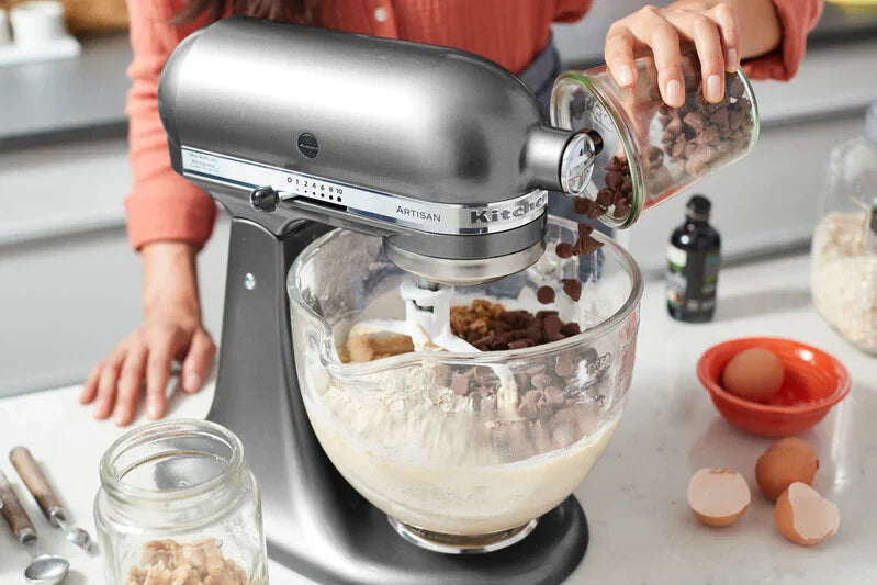 KitchenAid 4,8 L 5KSM185 Artisan Küchenmaschine Allrounderset Fleischwolf+Spritzgebäck+Gemüseschneider