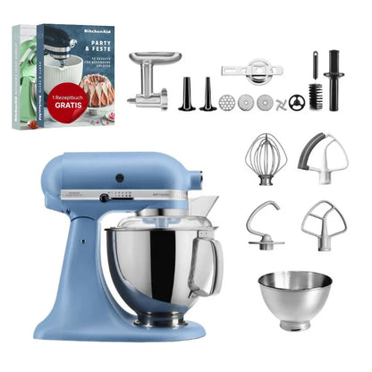 KitchenAid 4,8 L 5KSM175 Artisan Küchenmaschine Meatlover mit Ganzmetall-Fleischwolf und Spritzgebäckvorsatz