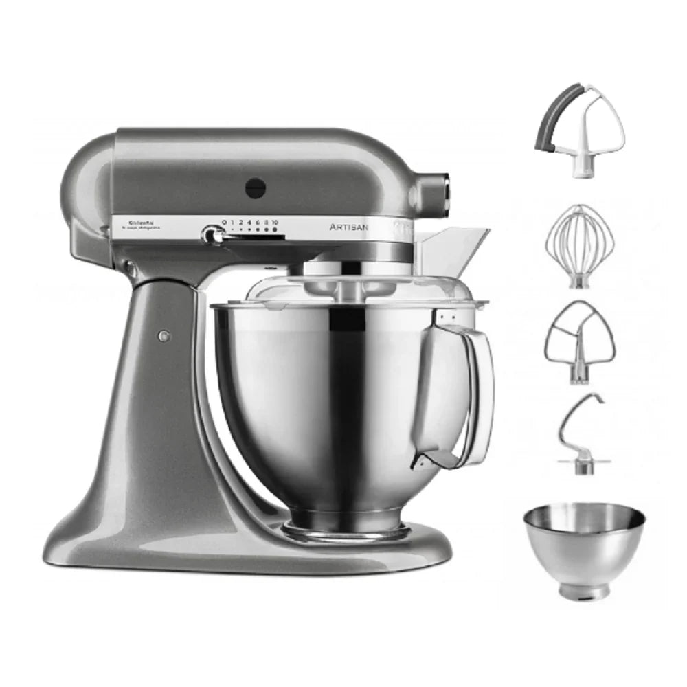 KitchenAid 4,8 L 5KSM185 Artisan Küchenmaschine Flexiset Artisan + Flexi-Rührer