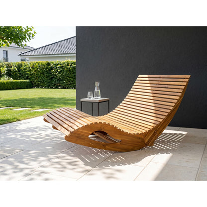 Ergonomic double rocking lounger made of acacia wood - FSC® certified
