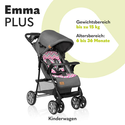 LIONELO Emma Plus Kinderwagen bis zu 15 kg, Kindersportwagen, leicht modern klein Buggy mit Liegeposition, zusammenklappbar, große Räder, großer Korb