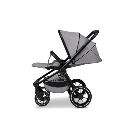 MOON SPORT stone/melange, sport buggy with lie-flat function, up to 22kg, UV protection 50+, foldable, large basket, 2025 collection