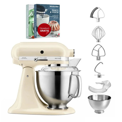 KitchenAid 4,8 L 5KSM185 Artisan Küchenmaschine Flexiset Artisan + Flexi-Rührer