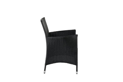 2er Set - Gartenstuhl Caro aus Rattan in Schwarz