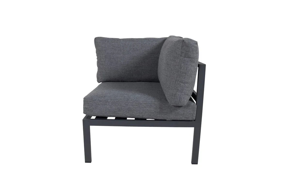 Gartenbank Eckmodul Nero - Aus Aluminium in Schwarz, Braun und Beige